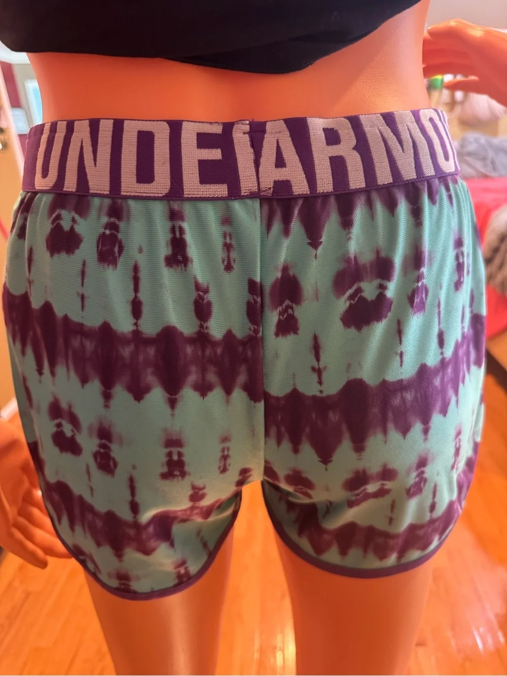 Under Armour Youth Teal & Purple Tie-Dye Lounge Shorts